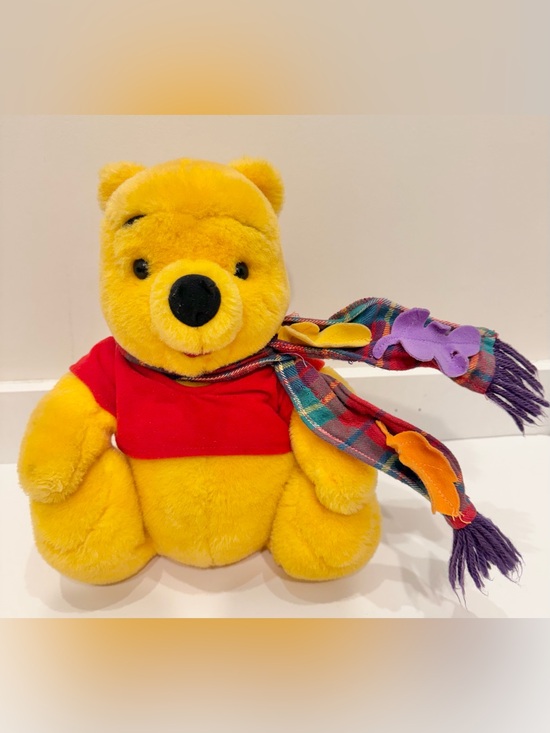 Disney Other - VTG 1998 Blustery Winnie The Pooh Blowing Scarf 12" Plush Stuffed Animal
